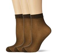 Pretty Polly Women's Comfort Top Ankle Highs 3PP Matt Fein 15 DEN 3 Knee - High Socks, Black (Blk Barely Black), One size (Manufacturer Size:OS)