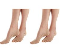 Pretty Polly Women's Cotton Footsie 2PP Matt Fein 100 DEN 3 Ankle Socks, Beige (Nude Nude), Large (Manufacturer Size:ML) (Pack of 2)