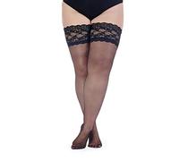 Pretty Polly Women's Curves 20D Lace Top STU Hosiery, Black (Black), 3XL (US 28-34)