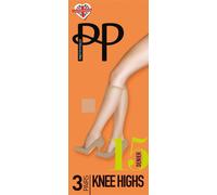 Pretty Polly Women's Everyday 15 Denier Knee Highs 3 Pair Pack - Mid Grey Pretty Polly Mid Grey One Size