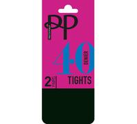 Pretty Polly 40D Silk Finish Tights 2PP -Bottle Green, M/L