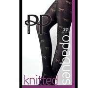 Pretty Polly Women's Knitted Opaques Bow Pattern Tights - Black | Size: S/M Pretty Polly Black S/M