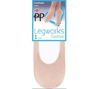 Pretty Polly Women's Legworks 30 Denier Mesh Cotton Footsie 1 Pair Pack - Nude | Size: Medium/Large Pretty Polly Nude M/L