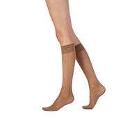 Pretty Polly Women's Medium Support Knee Highs 2PP Matt Fein 15 DEN 3 Knee - High Socks, Beige (Nude Nude), One size (Manufacturer Size:OS)