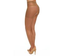 Pretty Polly Women's Nylons 10 Denier Gloss Backseam Tights, Beige (Sherry), M-L