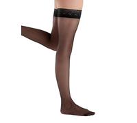 Pretty Polly Women's Nylons 10D Gloss Lace Hold Up glossy fine 10 DEN Tights, Black (Black Black), Medium (Manufacturer Size:ML)