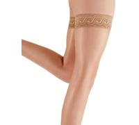 Pretty Polly Women's Nylons - 10d Gloss Lace Top Hold Ups Tights, Beige (Sherry), S-M UK