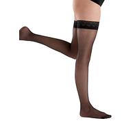 Pretty Polly Women's Nylons - 10d Gloss Lace Top Hold Ups Tights, Black, S-M UK