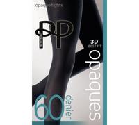 Pretty Polly Women's Premium Opaques 60 Denier 3D Tights - Black | Size: Medium/Large Pretty Polly Black M/L