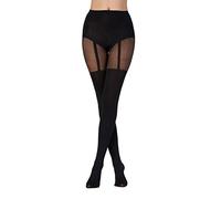 Pretty Polly Women's Suspender Tights, 40 DEN, Black (Black Black), One Size