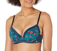 Pretty Polly Women's Tropics T-Shirt Bra Plunge, Blue (Print), 36B