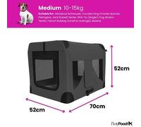Pretty Pooch Foldable Soft Dog Crate Pet Travel Kennel Medium with Steel Frame & 600D Oxford Fabric with Washable Bed & Pop Up Bowl