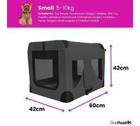 Pretty Pooch Foldable Soft Dog Crate Pet Travel Kennel Small with Steel Frame & 600D Oxford Fabric with Washable Bed & Pop Up Bowl
