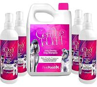 Pretty Pooch® Gentle Touch Dog Shampoo (2 Litres) & Dog Deodoriser Spray (4 Pack of 250ml) - Baby Powder Fragrance - Non-itchy, Professional Products for Dogs with Sensitive Skin!