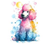 Pretty Poodle Composition Notebook 100 Wide Rule Pages: Subtle Poodle Outline on Each Page