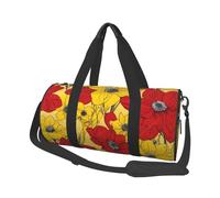 Pretty Poppy Flowers Duffle Bag With Shoes Compartment And Adjustable Strap,Foldable Travel Duffel Bags For Men Women,Waterproof Duffel Bags, Black, One Size