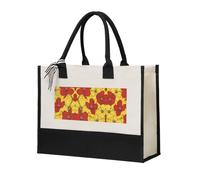 Pretty Poppy Flowers Print Cotton Canvas Tote Bag for Women, Canvas Tote Bag for Gifting,Canvas Beach Bag, Reusable Shopping Bag