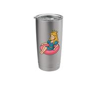Pretty Princess in Swim Ring for Beach and Pool Lovers Stainless Steel Insulated Tumbler