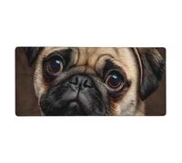 Pretty Pug Dog Print Gaming Mouse Pad XXL Mousepad Keyboard and Mouse-Pads Desk Mat Office,35.5in X 16 in
