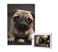 Pretty Pug Printed Jigsaw Puzzle with Storage Box, Wooden Puzzle for Adults and Kids, 1000 Pieces Family Fun Decorative Game