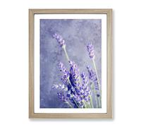 Pretty Purple Lavender Painting Modern Framed Print | A2 Oak Framed Wall Art | Ready to Hang | Modern Floral Picture | Living Room Bedroom Lounge Office