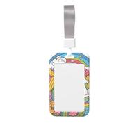 Pretty Rainbows and Unicorns Card Holder Durable and Lightweight Stylish Design Suitable for Offices Hospitals and Conferences