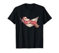 Pretty Relaxed Santa Claus in Hammock for Cozy Xmas T-Shirt