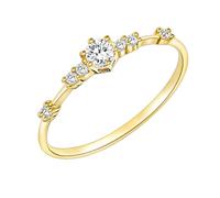 Pretty Rings for Women, Anniversary Rings 18K Yellow Gold Elegant Size S 1/2