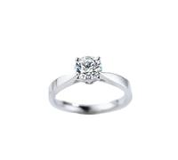 Pretty Rings for Women, Pretty Rings with 0.5Ct Round Diamond Platinum Size N 1/2