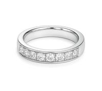 Pretty Rings, Ring Wedding Band Ring with Moissanite 14K White Gold Size P 1/2 Jewelry Set for Women