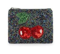 Pretty Robes Beaded Coin Purse Change Zipper Pouch Wallet Cherry