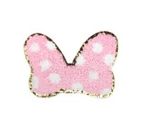 Pretty Robes Minnie Mouse Light Pink Ribbon Patch - Cute Iron-On Embroidered Patch for Clothes, Bags, DIY Projects - Easy Application, Ideal for Personalizing Bags, Outfits & Gifts, Durable & Washable