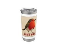 Pretty Robin with Nice Feather for Birds Lovers Stainless Steel Insulated Tumbler