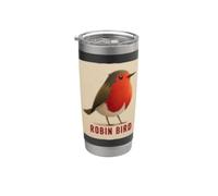 Pretty Robin with Nice Feather for Birds Lovers Stainless Steel Insulated Tumbler