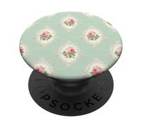 Pretty Rose Coastal Grandmillenial Floral Nantucket Summer PopSockets Adhesive PopGrip