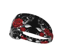 Pretty Roses Print Fashionable Elastic Sports Headband - Sweat Absorbing And Breathable, Suitable For Various Sports Running, Yoga, Fitness, Etc