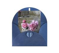 Pretty Roses Printing Blank Pearl Paper Greeting Card,Vertical Notecards Designs, Envelopes For Thank You, Invitations