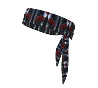 Pretty Roses Unisex Sports Head Tie - Double-Sided, Moisture-Wicking Workout Headband, Adjustable Knotted Band for Running, Yoga & Gym