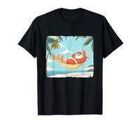 Pretty Santa Claus in Holiday Hammock for Vacation Lovers T-Shirt
