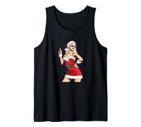 Pretty Santa Girl Costume with Sunglasses and Xmas Hat Tank Top