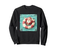 Pretty Santa Pool Party with Ring for Vacation Lovers Sweatshirt