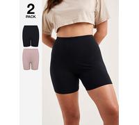Pretty Secrets 2 Pack Comfort Shorts Black/Almond 8/10