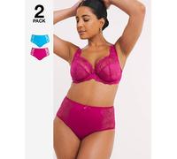 Pretty Secrets 2 Pack Ella Lace Briefs Teal/Pink 10