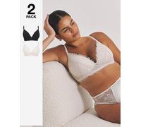 Pretty Secrets 2 Pack Willow Bralette Black/Cream 38D