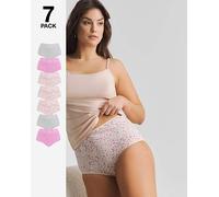Pretty Secrets 7 Pack Full Fit Brief Beige/Pink Floral 8/10