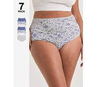 Pretty Secrets 7 Pack Full Fit Brief Blue Floral 16/18