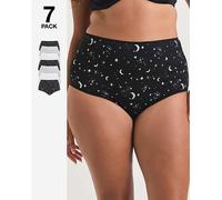 Pretty Secrets 7 Pack Full Fit Brief Grey Stars 16/18