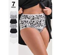 Pretty Secrets 7 Pack Full Fit Brief Mono Floral 28/30