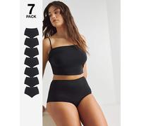 Pretty Secrets 7 Pack Full Fit Knickers Black 8/10