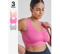 Pretty Secrets Seamless Comfort Tops Pink/Grey 12/14